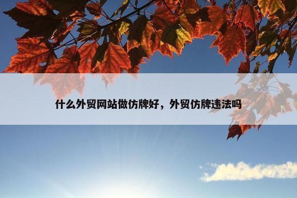 什么外贸网站做仿牌好，外贸仿牌违法吗
