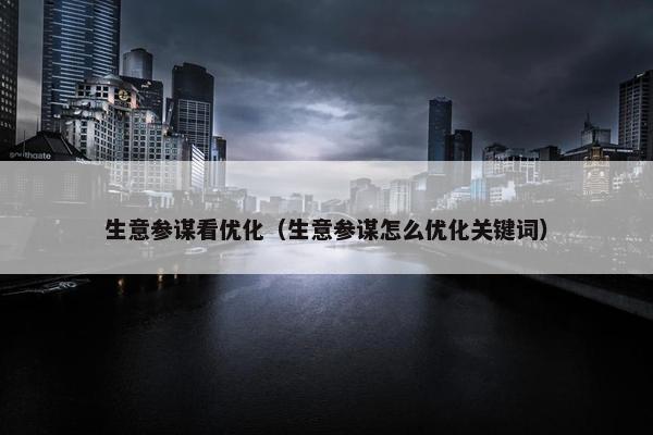 生意参谋看优化（生意参谋怎么优化关键词）