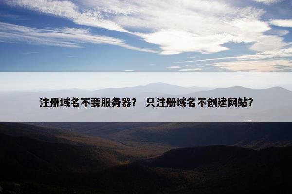 注册域名不要服务器？ 只注册域名不创建网站？
