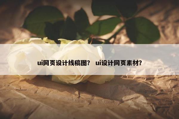 ui网页设计线稿图？ ui设计网页素材？