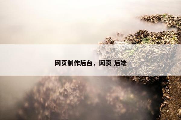 网页制作后台，网页 后端