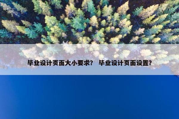 毕业设计页面大小要求？ 毕业设计页面设置？
