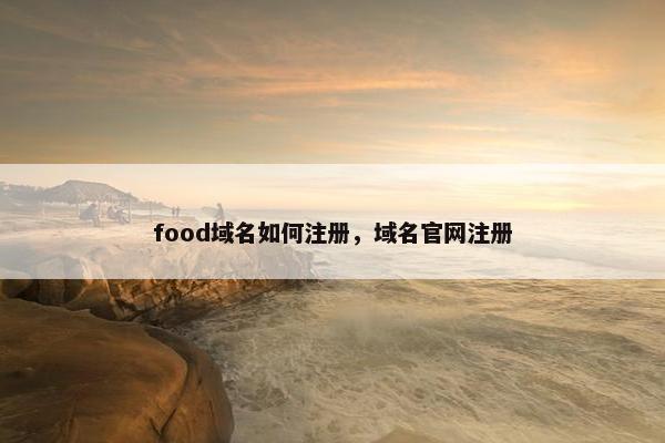 food域名如何注册，域名官网注册