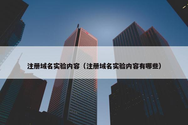 注册域名实验内容（注册域名实验内容有哪些）