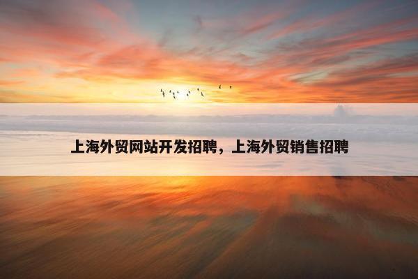 上海外贸网站开发招聘，上海外贸销售招聘