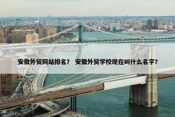 安徽外贸网站排名？ 安徽外贸学校现在叫什么名字？