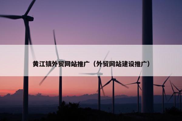黄江镇外贸网站推广（外贸网站建设推广）