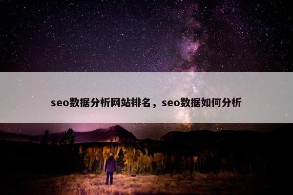 seo数据分析网站排名，seo数据如何分析