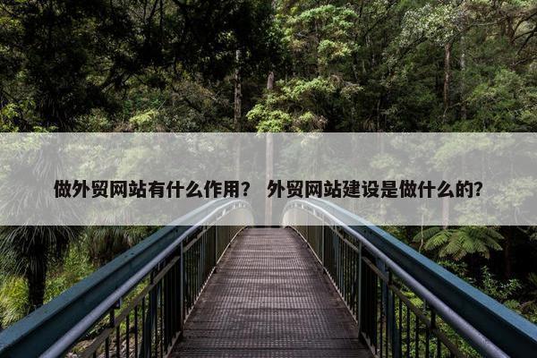 做外贸网站有什么作用？ 外贸网站建设是做什么的？