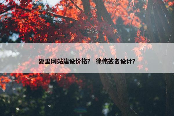 湖里网站建设价格？ 徐伟签名设计？