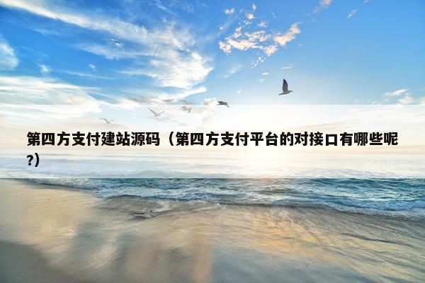 第四方支付建站源码（第四方支付平台的对接口有哪些呢?）