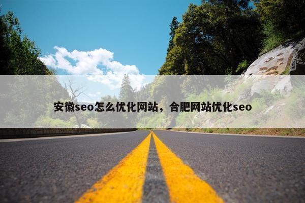 安徽seo怎么优化网站，合肥网站优化seo