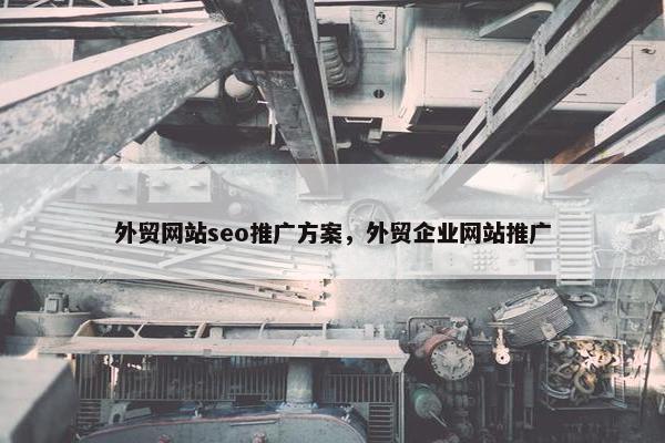 外贸网站seo推广方案，外贸企业网站推广