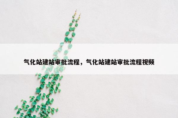 气化站建站审批流程，气化站建站审批流程视频