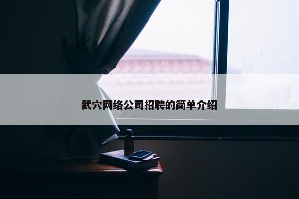 武穴网络公司招聘的简单介绍