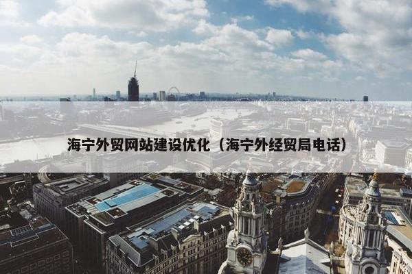 海宁外贸网站建设优化（海宁外经贸局电话）