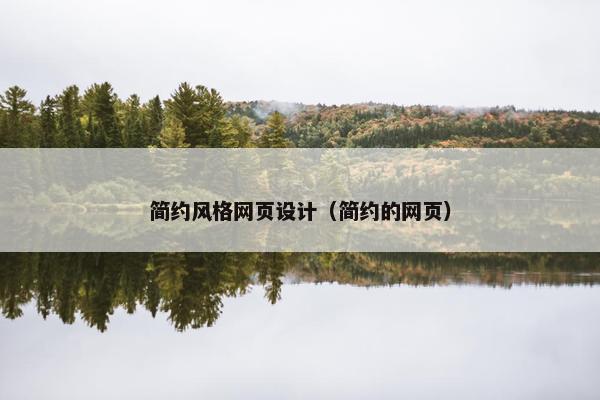 简约风格网页设计（简约的网页）