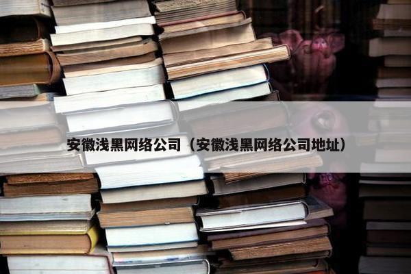 安徽浅黑网络公司（安徽浅黑网络公司地址）