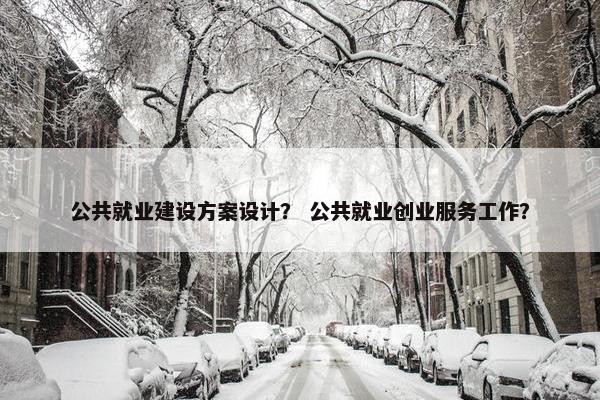 公共就业建设方案设计？ 公共就业创业服务工作？