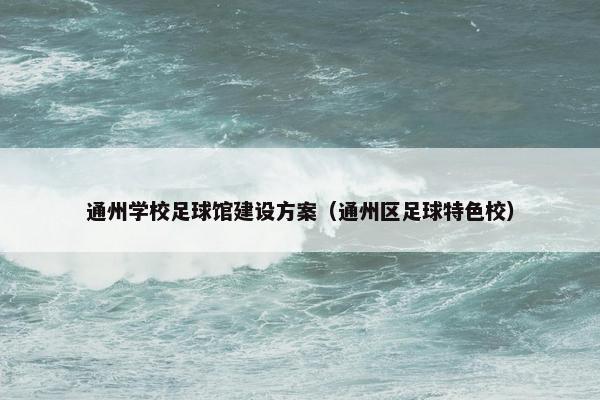 通州学校足球馆建设方案（通州区足球特色校）