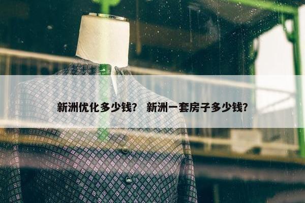 新洲优化多少钱？ 新洲一套房子多少钱？