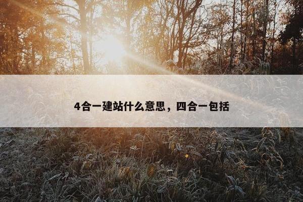 4合一建站什么意思，四合一包括