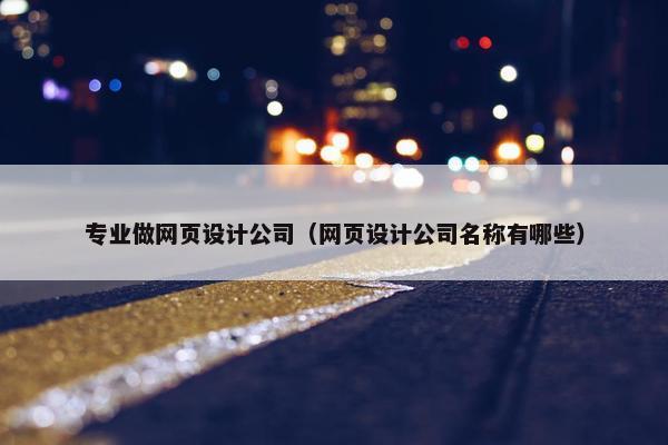 专业做网页设计公司（网页设计公司名称有哪些）