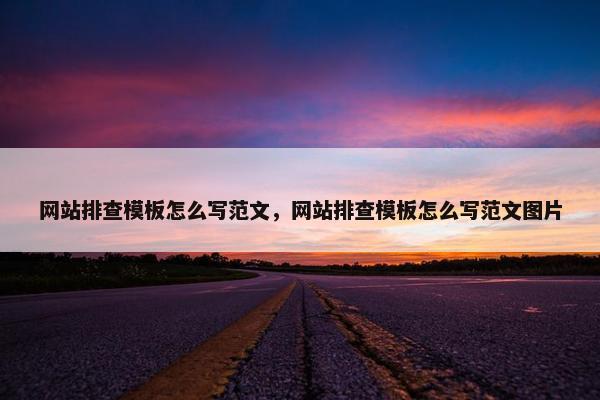网站排查模板怎么写范文，网站排查模板怎么写范文图片
