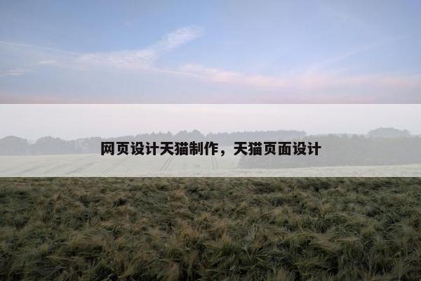 网页设计天猫制作，天猫页面设计