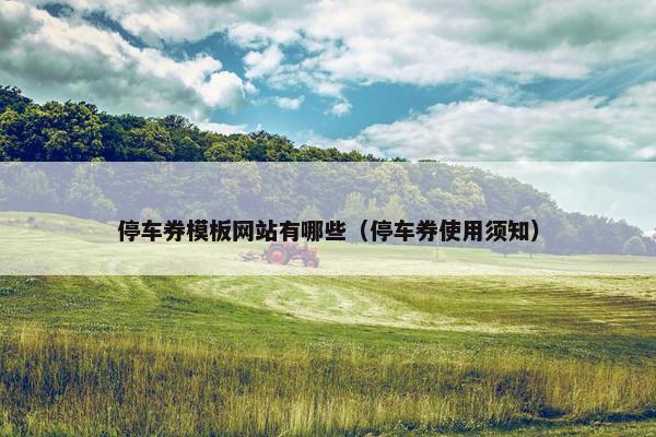 停车券模板网站有哪些（停车券使用须知）