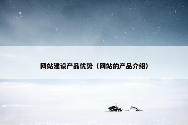 网站建设产品优势（网站的产品介绍）