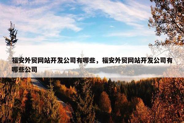 福安外贸网站开发公司有哪些，福安外贸网站开发公司有哪些公司