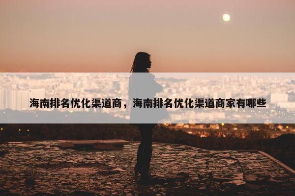 海南排名优化渠道商，海南排名优化渠道商家有哪些