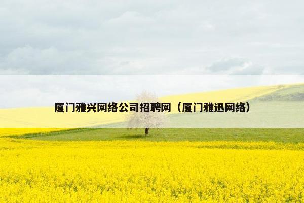 厦门雅兴网络公司招聘网（厦门雅迅网络）