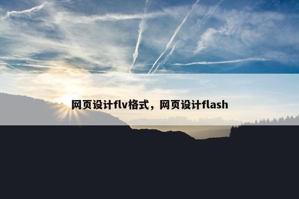 网页设计flv格式，网页设计flash