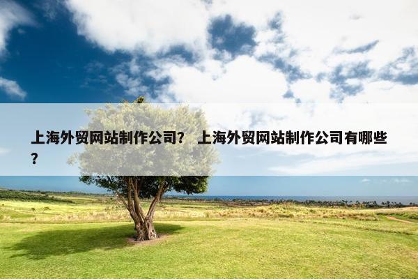 上海外贸网站制作公司？ 上海外贸网站制作公司有哪些？