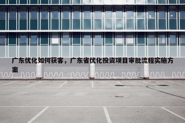 广东优化如何获客，广东省优化投资项目审批流程实施方案