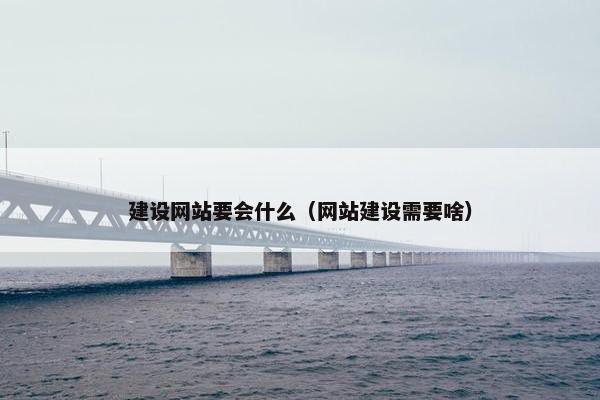 建设网站要会什么（网站建设需要啥）