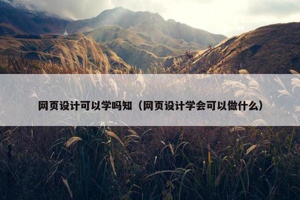 网页设计可以学吗知（网页设计学会可以做什么）