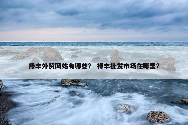 禄丰外贸网站有哪些？ 禄丰批发市场在哪里？