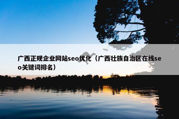 广西正规企业网站seo优化（广西壮族自治区在线seo关键词排名）