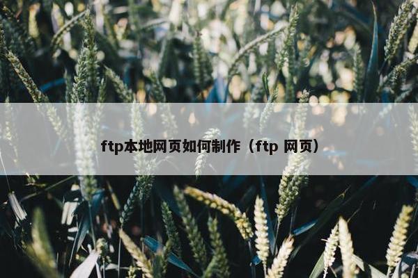 ftp本地网页如何制作（ftp 网页）