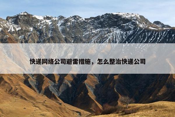 快递网络公司避雷措施，怎么整治快递公司