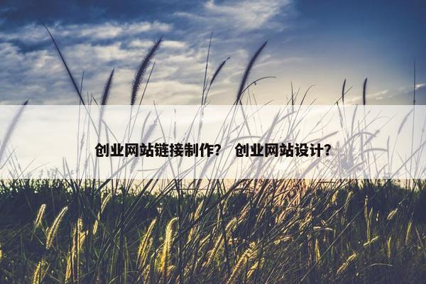 创业网站链接制作？ 创业网站设计？