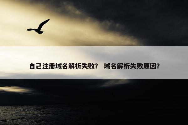 自己注册域名解析失败？ 域名解析失败原因？