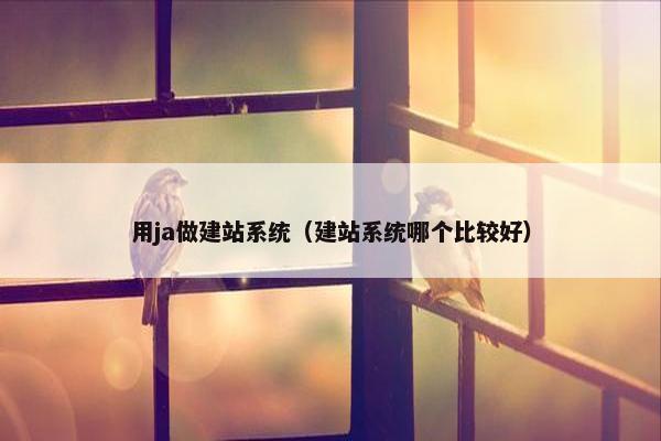 用ja做建站系统（建站系统哪个比较好）