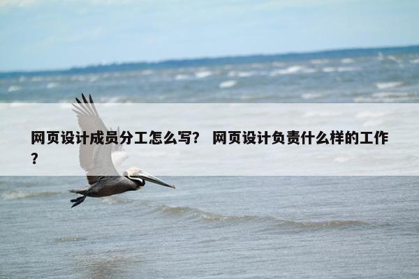 网页设计成员分工怎么写？ 网页设计负责什么样的工作？