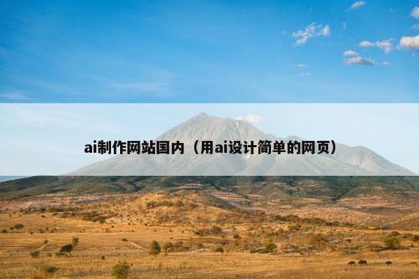ai制作网站国内（用ai设计简单的网页）