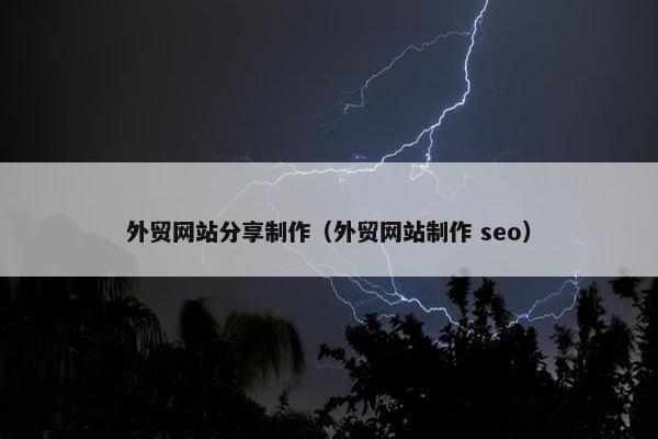 外贸网站分享制作（外贸网站制作 seo）