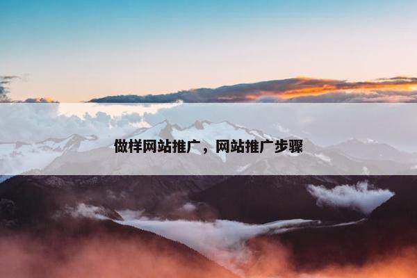 做样网站推广，网站推广步骤